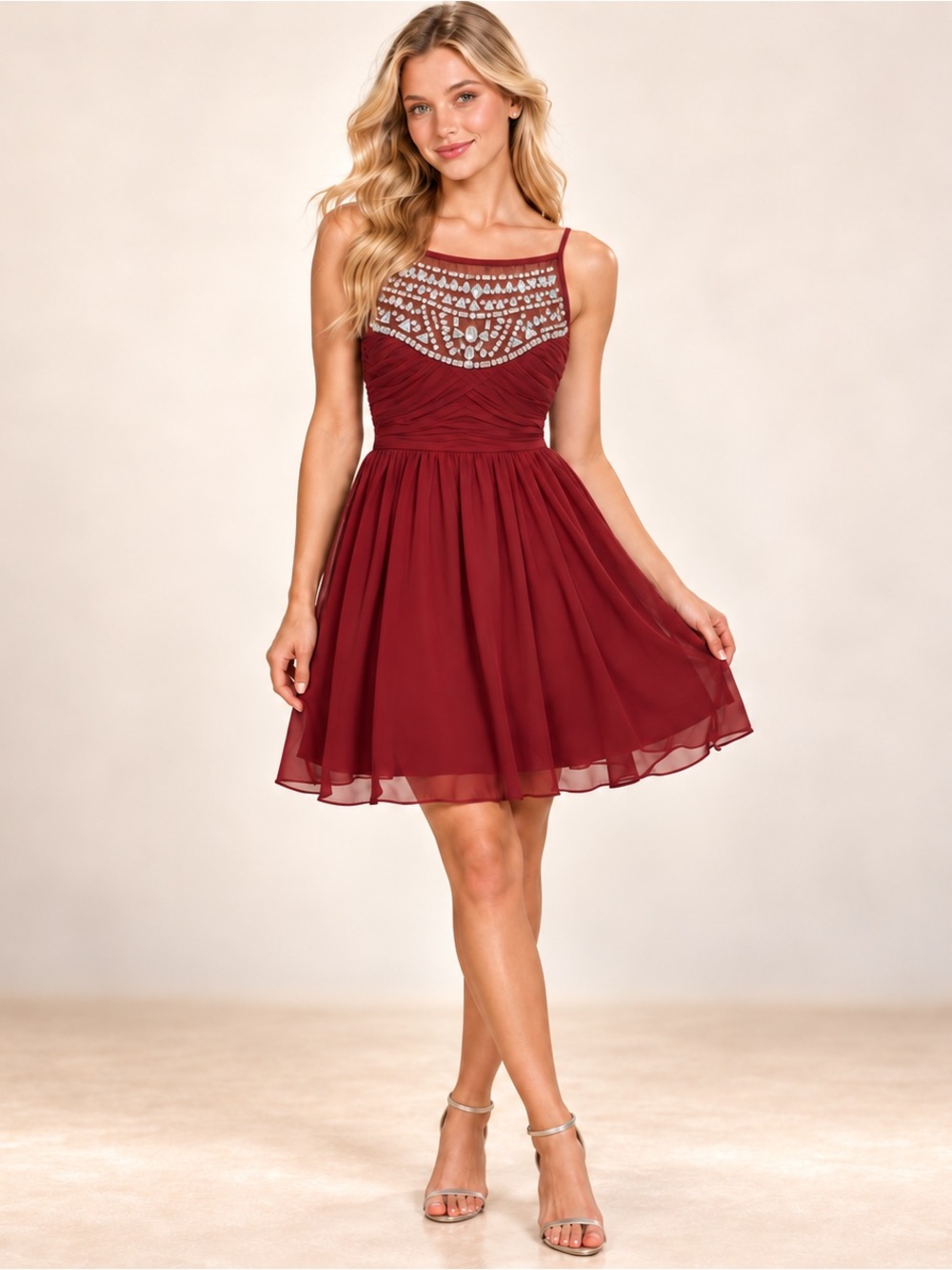 B. Darlin gorgeous party dress with rhinestone on top. NWT. Size 3/4